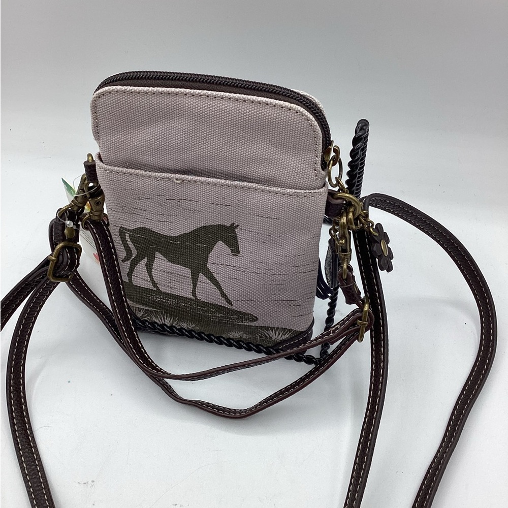 NWT Chala Safari Cellphone Crossbody Handbag Gray Horse IS6 - Picture 2 of 5